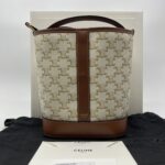 Celine Triomphe Small Bucket White Tan GHW