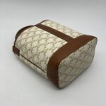 Celine Triomphe Small Bucket White Tan GHW