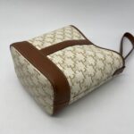 Celine Triomphe Small Bucket White Tan GHW