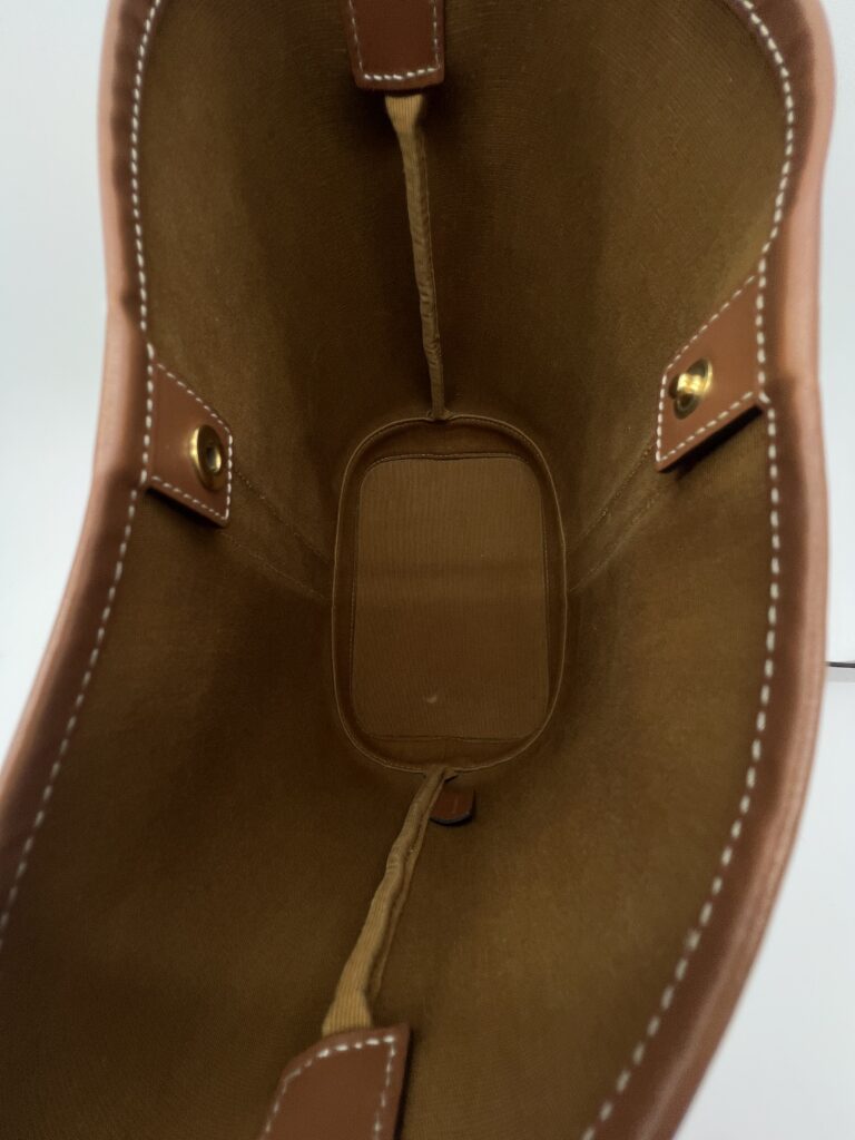 Celine Triomphe Small Bucket White Tan GHW