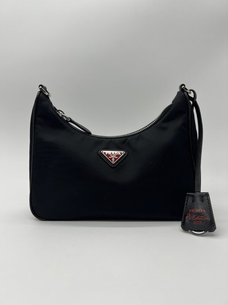 Prada Re-Edition Saffiano Tessito Nero SHW