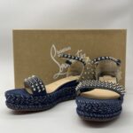 Christian Louboutin Studded  Espadrille Denim Navy