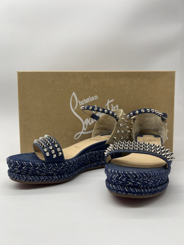 Christian Louboutin Studded  Espadrille Denim Navy