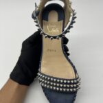 Christian Louboutin Studded  Espadrille Denim Navy