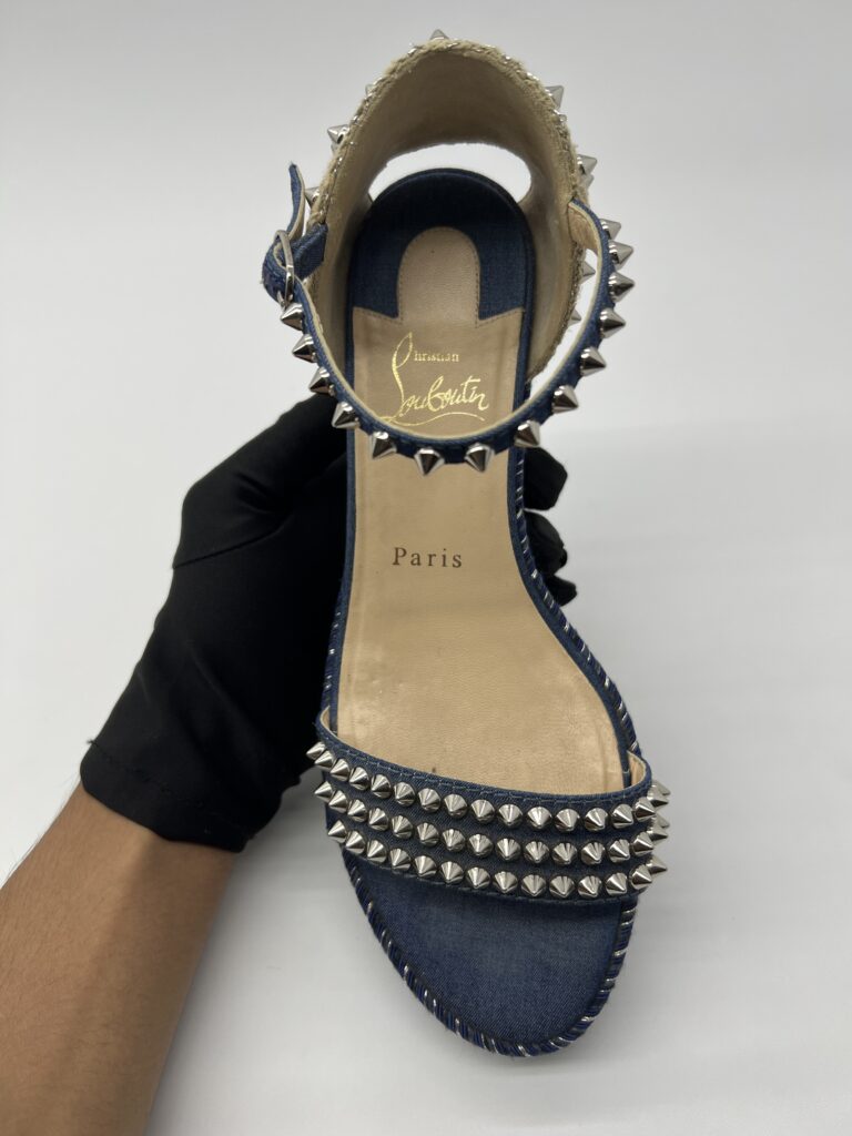 Christian Louboutin Studded  Espadrille Denim Navy