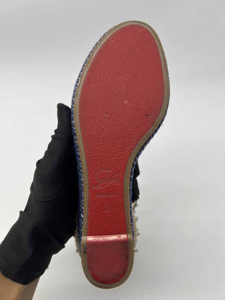 Christian Louboutin Studded  Espadrille Denim Navy