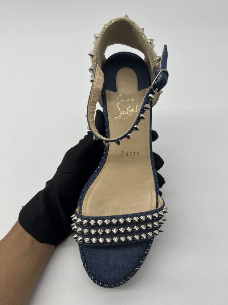Christian Louboutin Studded  Espadrille Denim Navy