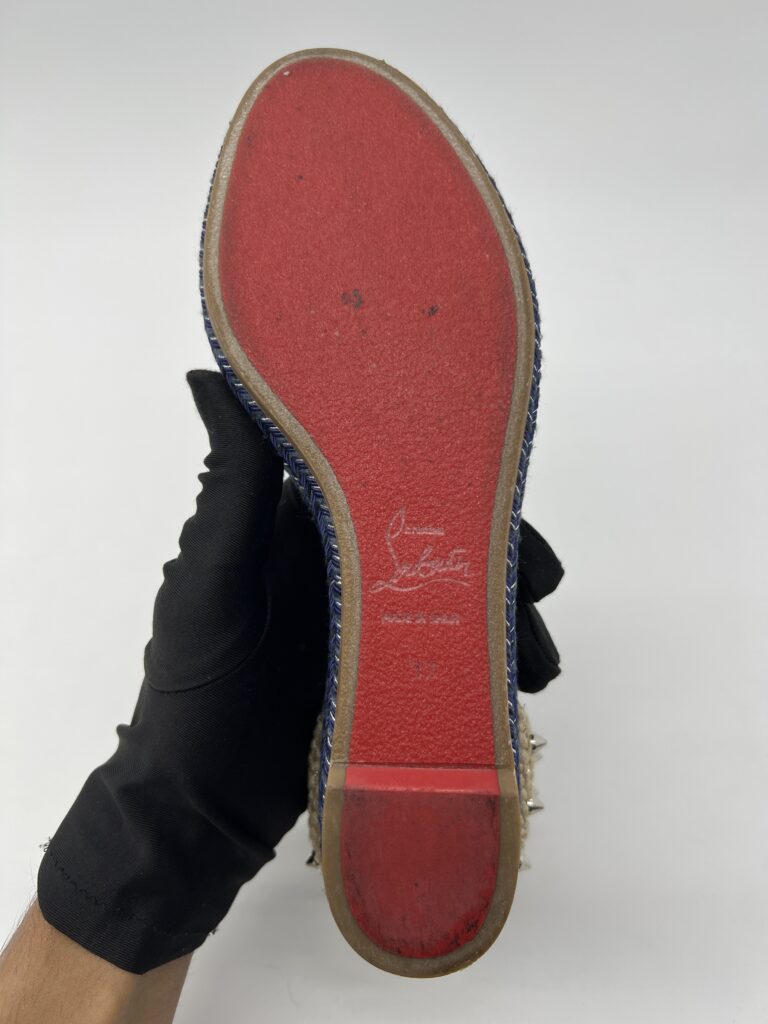 Christian Louboutin Studded  Espadrille Denim Navy