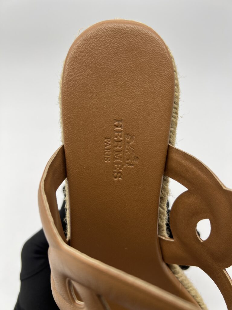 Hermes Ithea30 Espadrille Naturel
