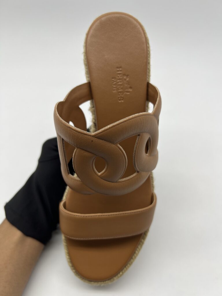 Hermes Ithea30 Espadrille Naturel