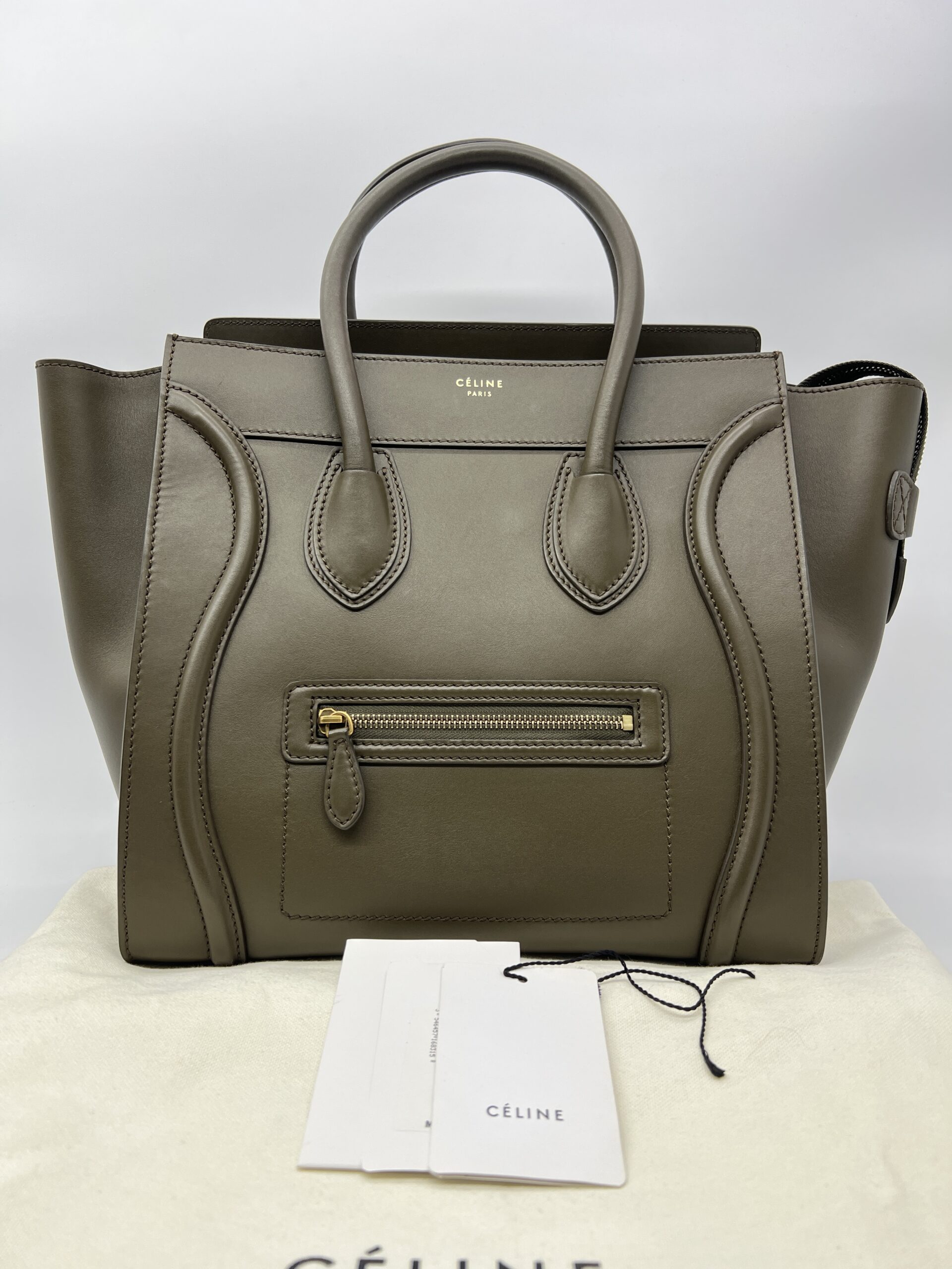 Celine Mini Luggage Khaki GHW