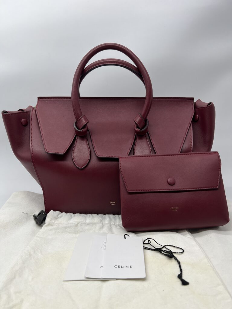 Celine Tie Knot Tote Bag Red GHW