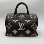 Louis Vuitton Speedy Bandou 25 Monogram Empreinte Noir Creme GHW