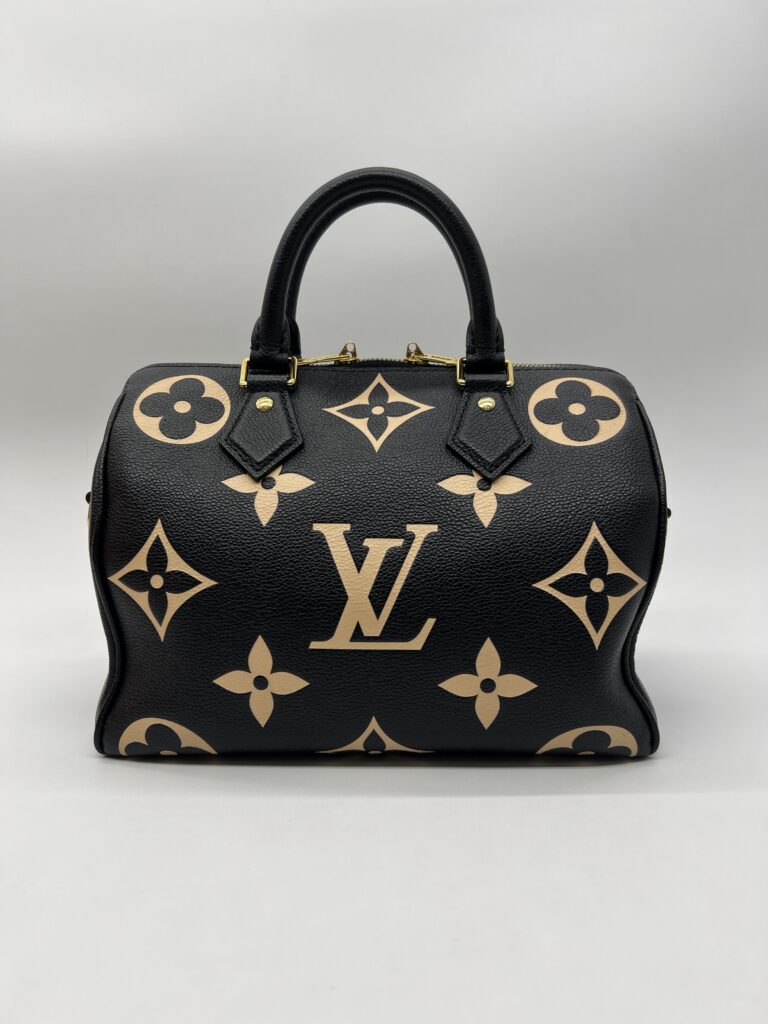 Louis Vuitton Speedy Bandou 25 Monogram Empreinte Noir Creme GHW