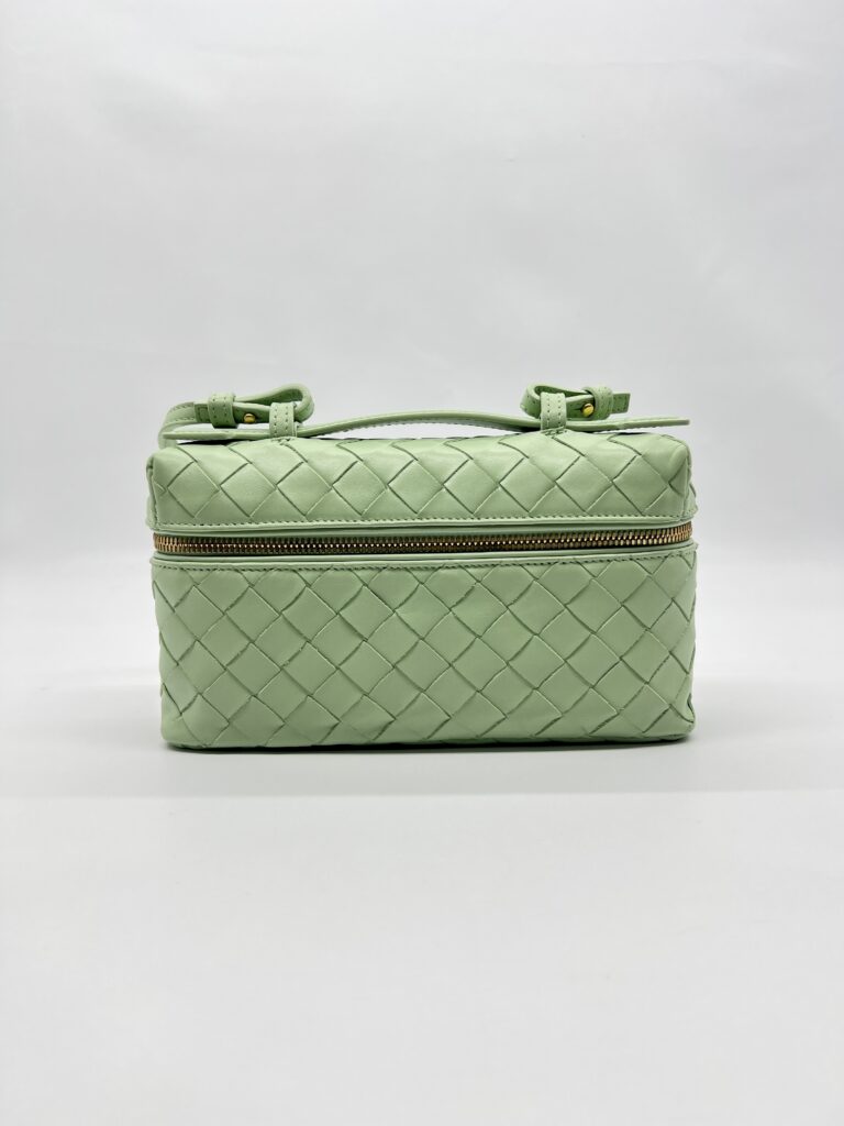 Bottega Veneta Bang Bang Vanity Case Intercciato Green GHW
