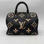 Louis Vuitton Speedy Bandou 25 Monogram Empreinte Noir Creme GHW