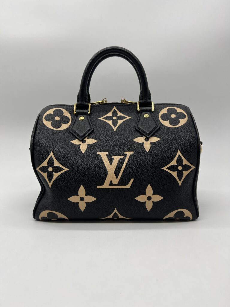 Louis Vuitton Speedy Bandou 25 Monogram Empreinte Noir Creme GHW