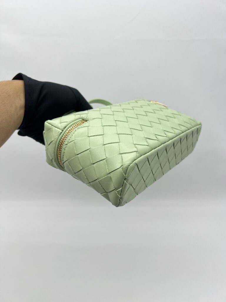 Bottega Veneta Bang Bang Vanity Case Intercciato Green GHW