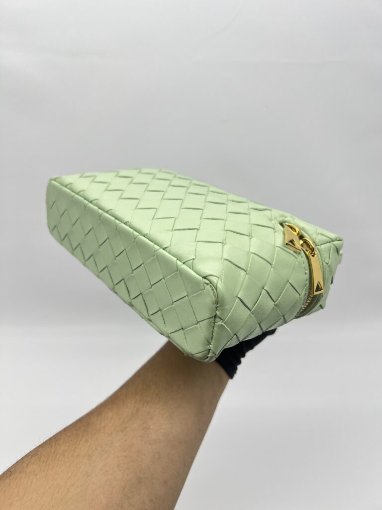 Bottega Veneta Bang Bang Vanity Case Intercciato Green GHW
