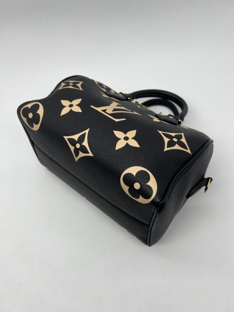Louis Vuitton Speedy Bandou 25 Monogram Empreinte Noir Creme GHW