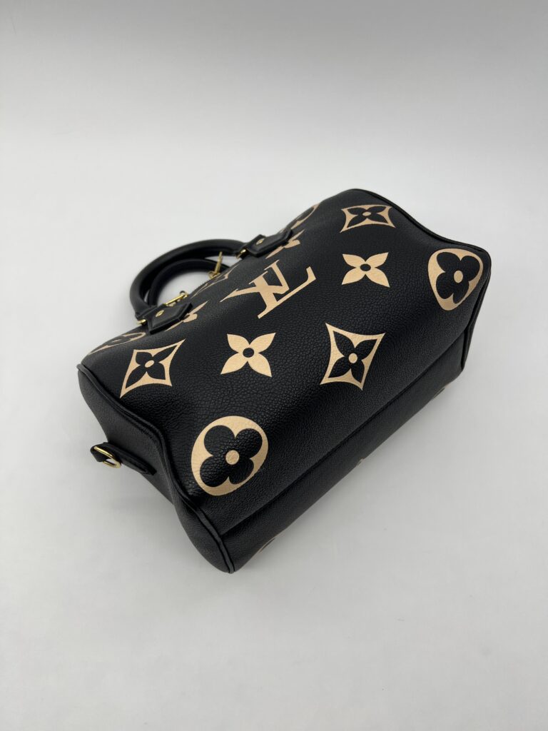 Louis Vuitton Speedy Bandou 25 Monogram Empreinte Noir Creme GHW