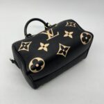 Louis Vuitton Speedy Bandou 25 Monogram Empreinte Noir Creme GHW