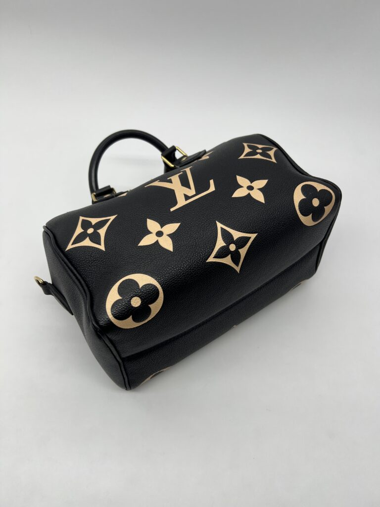 Louis Vuitton Speedy Bandou 25 Monogram Empreinte Noir Creme GHW