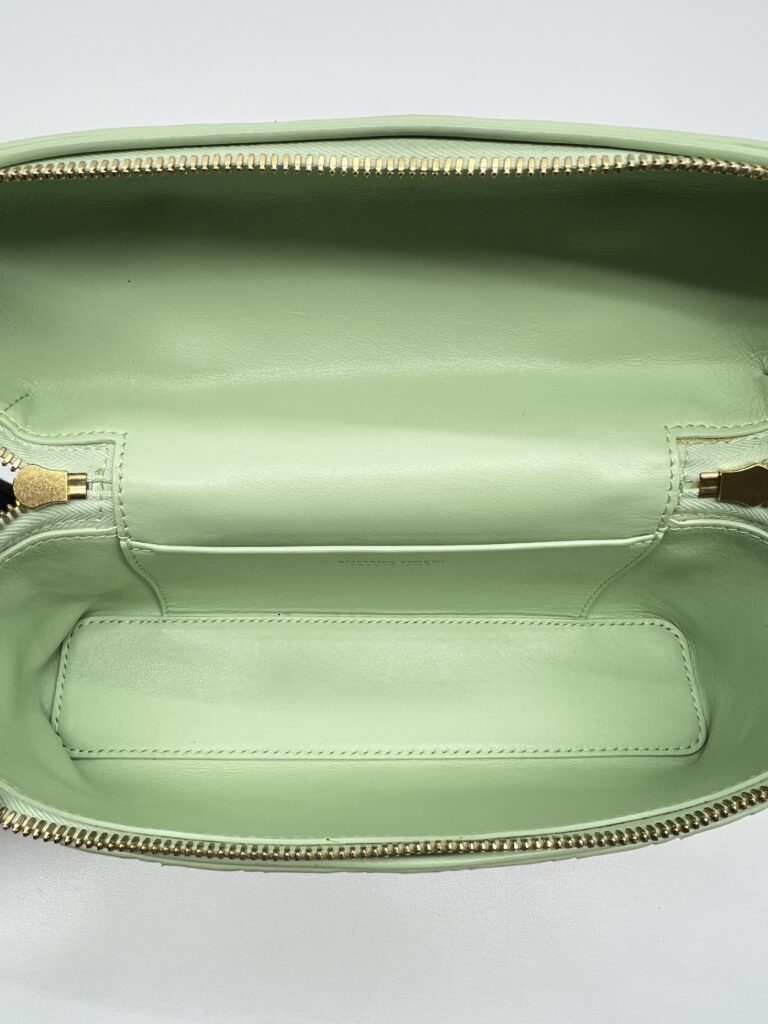 Bottega Veneta Bang Bang Vanity Case Intercciato Green GHW