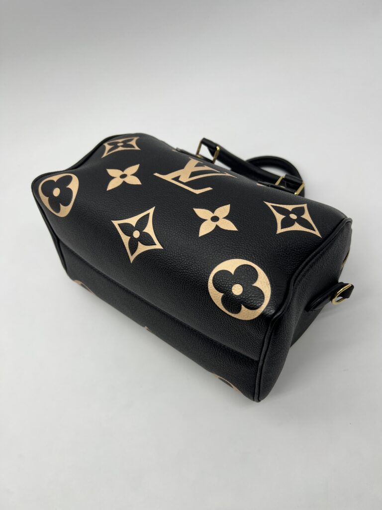 Louis Vuitton Speedy Bandou 25 Monogram Empreinte Noir Creme GHW