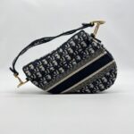 Dior Saddle Medium Canvas Oblique Blue GHW