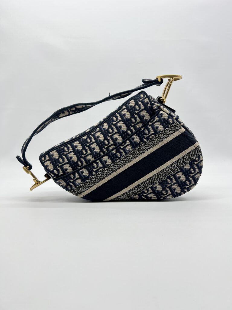 Dior Saddle Medium Canvas Oblique Blue GHW