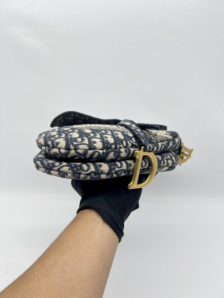Dior Saddle Medium Canvas Oblique Blue GHW