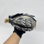 Dior Saddle Medium Canvas Oblique Blue GHW