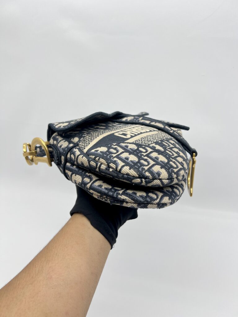 Dior Saddle Medium Canvas Oblique Blue GHW