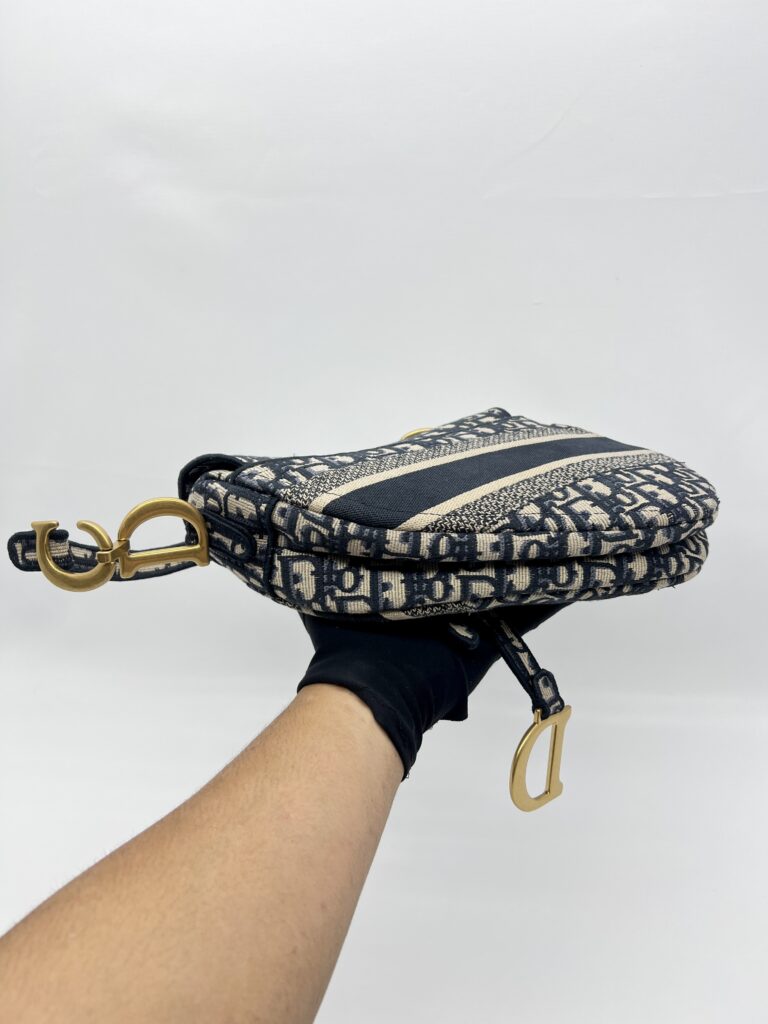 Dior Saddle Medium Canvas Oblique Blue GHW