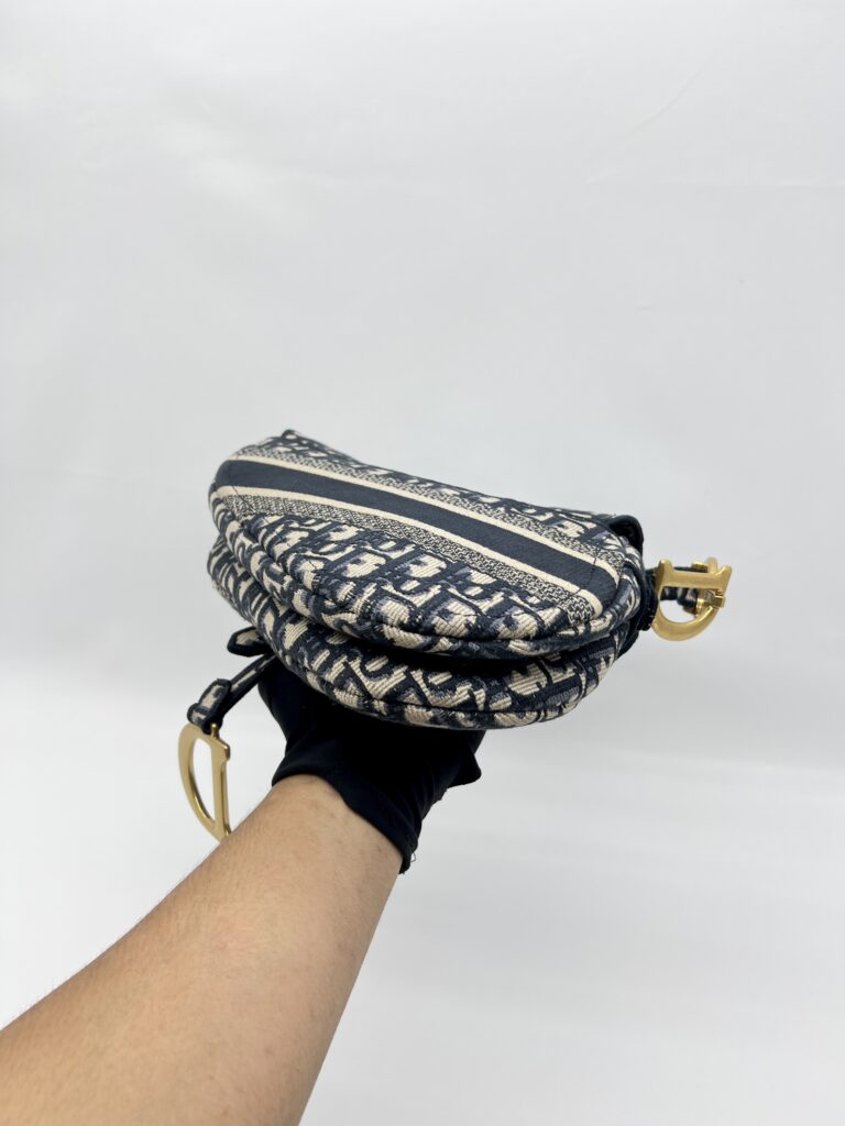 Dior Saddle Medium Canvas Oblique Blue GHW