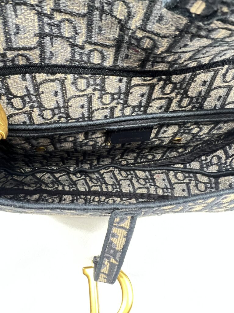Dior Saddle Medium Canvas Oblique Blue GHW