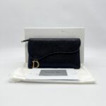 Dior Saddle Long Wallet Black GHW