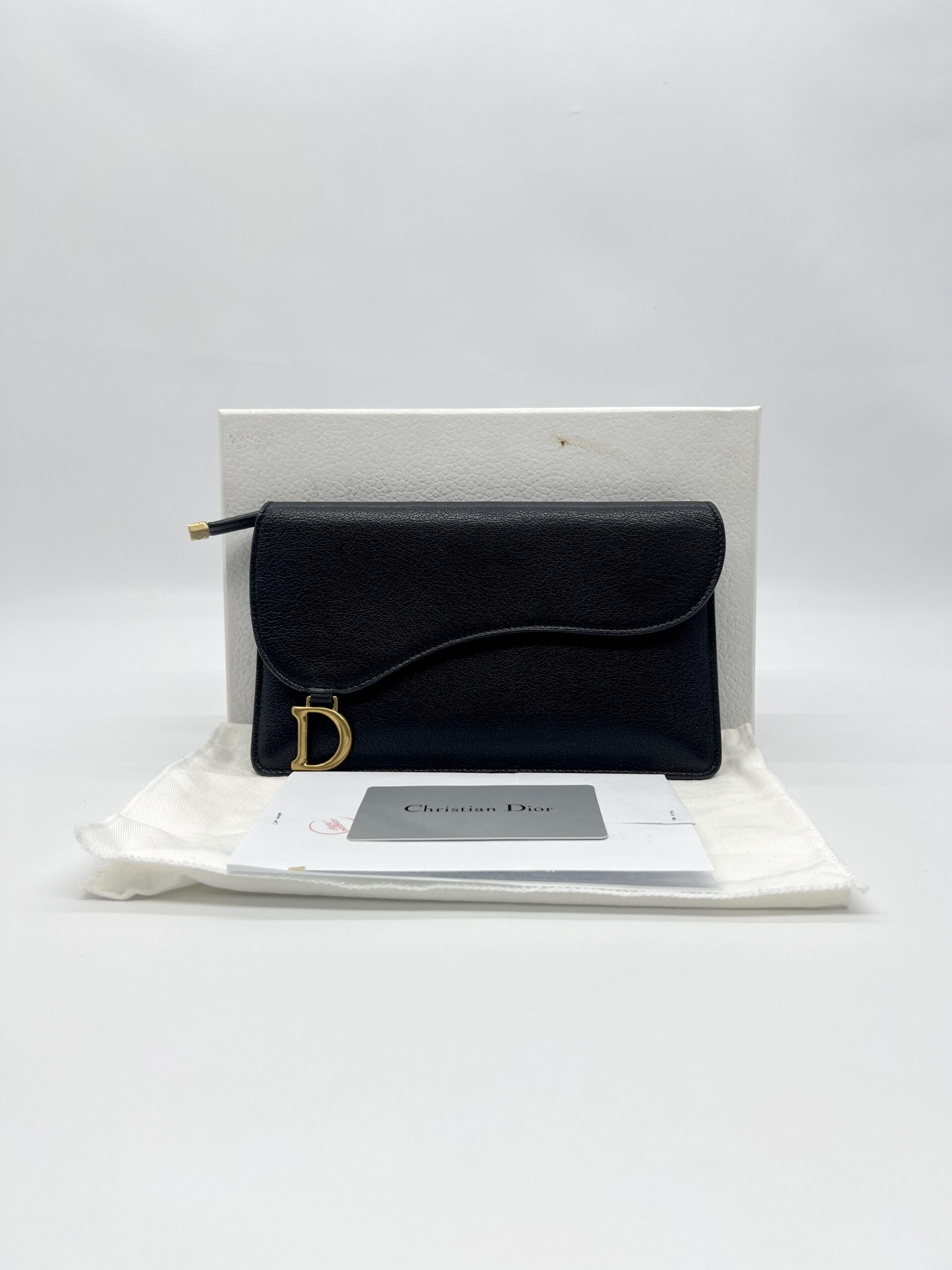 Dior Saddle Long Wallet Black GHW