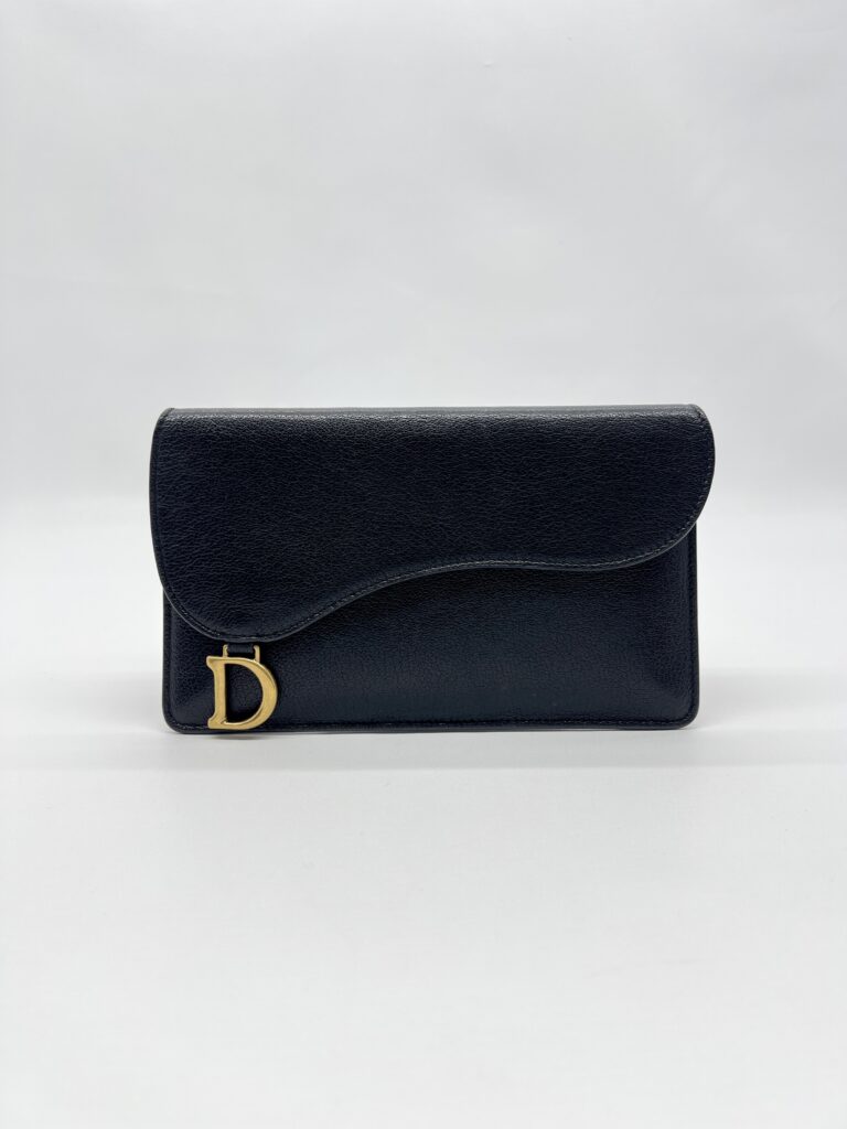 Dior Saddle Long Wallet Black GHW