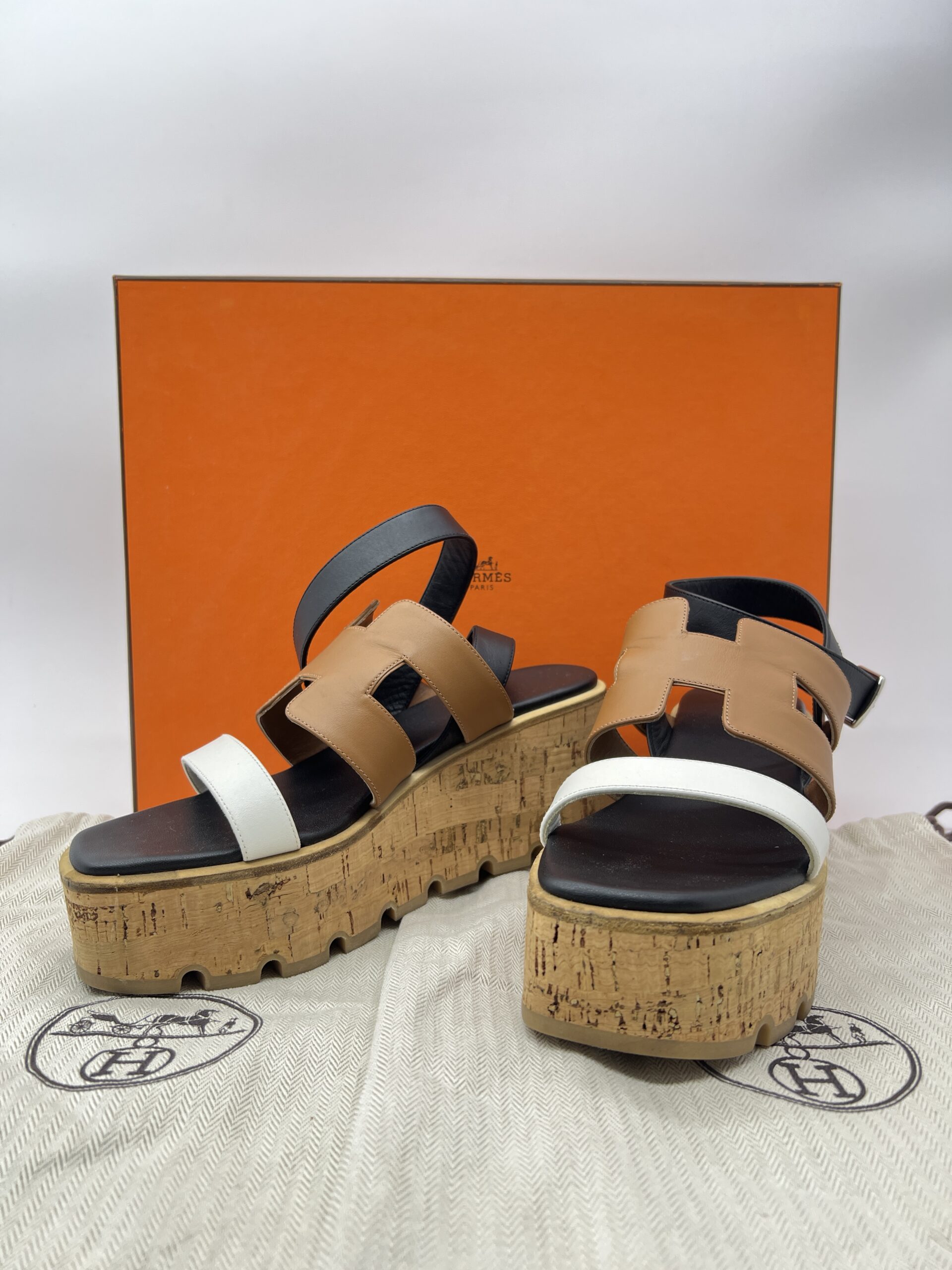 Hermes Havane 30 Sandal Naturel Multicolor