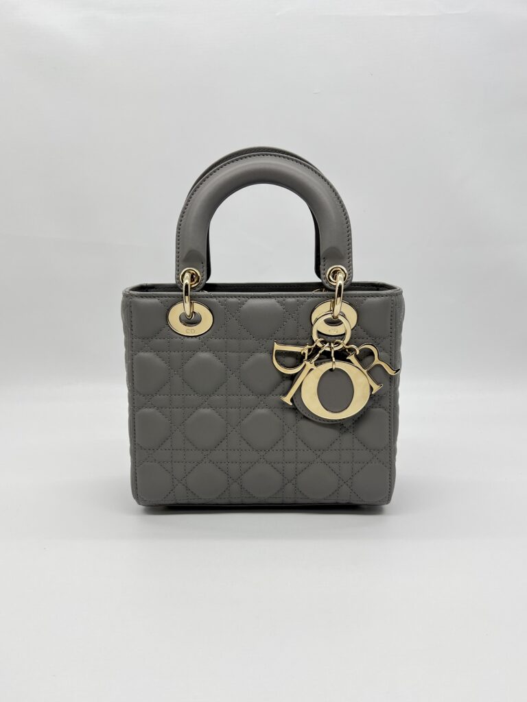 Dior Lady Dior Small Lambskin Grey GHW