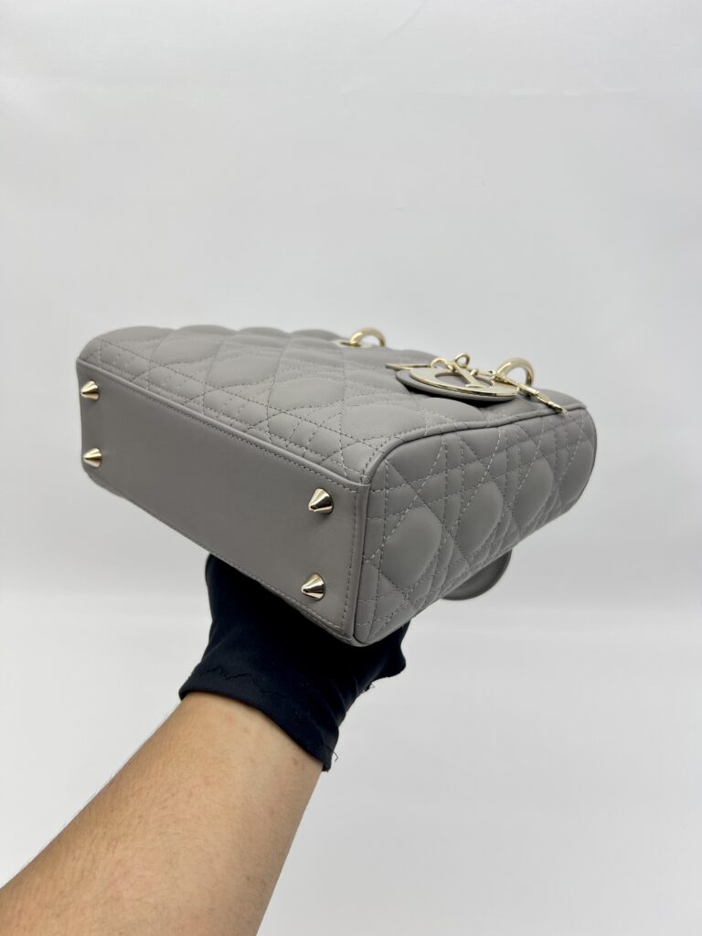Dior Lady Dior Small Lambskin Grey GHW