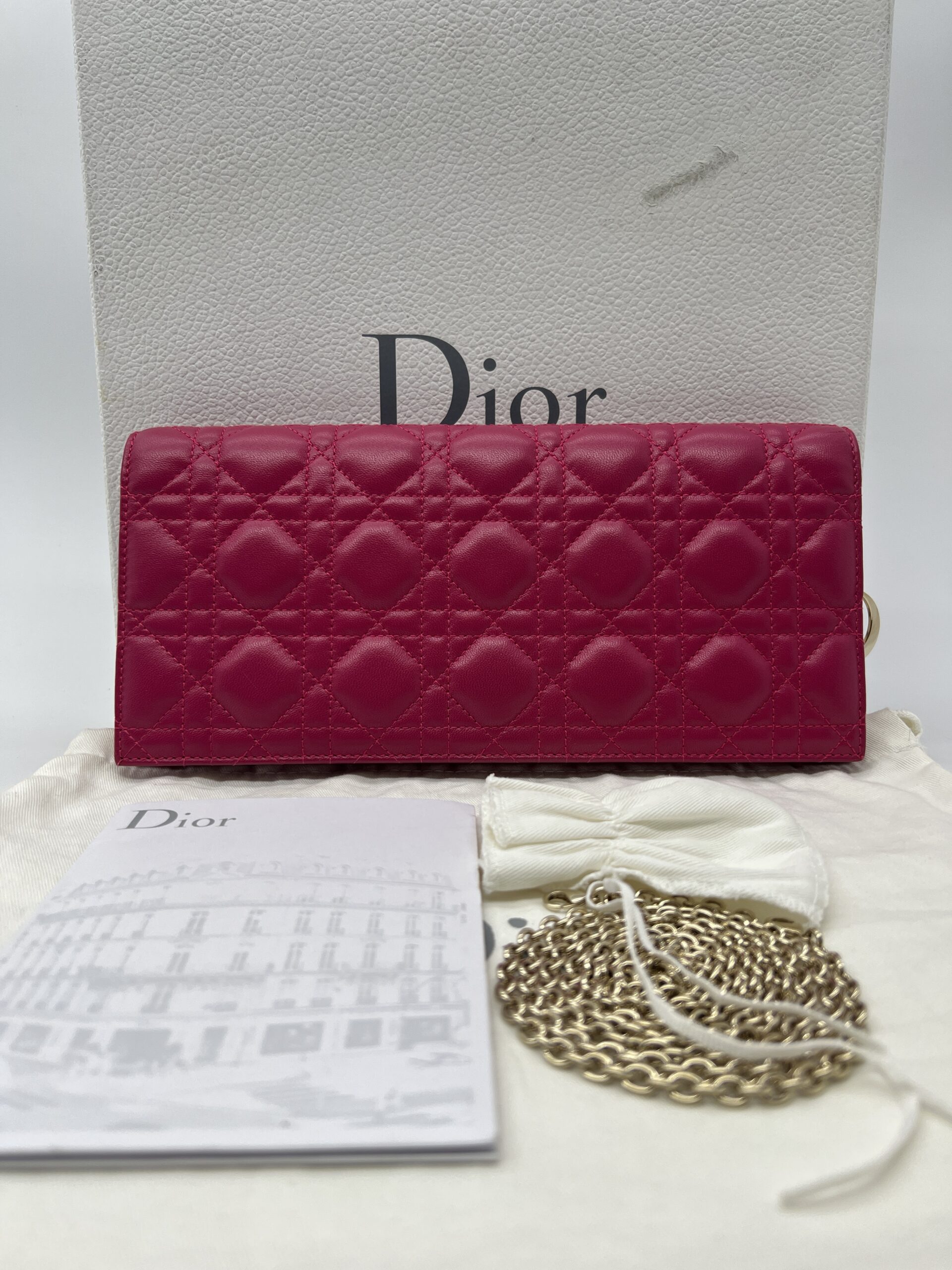 Dior Lady D Long Clutch Pink Fuchsia GHW