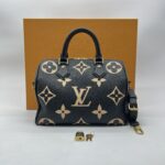 Louis Vuitton Speedy Bandou 25 Monogram Empreinte Noir Creme GHW