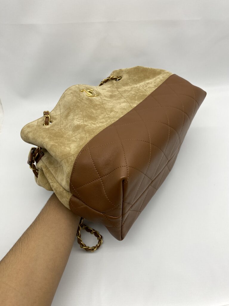 Chanel Small Coco Base Hobo Suede Lambskin Beige/Camel GHW