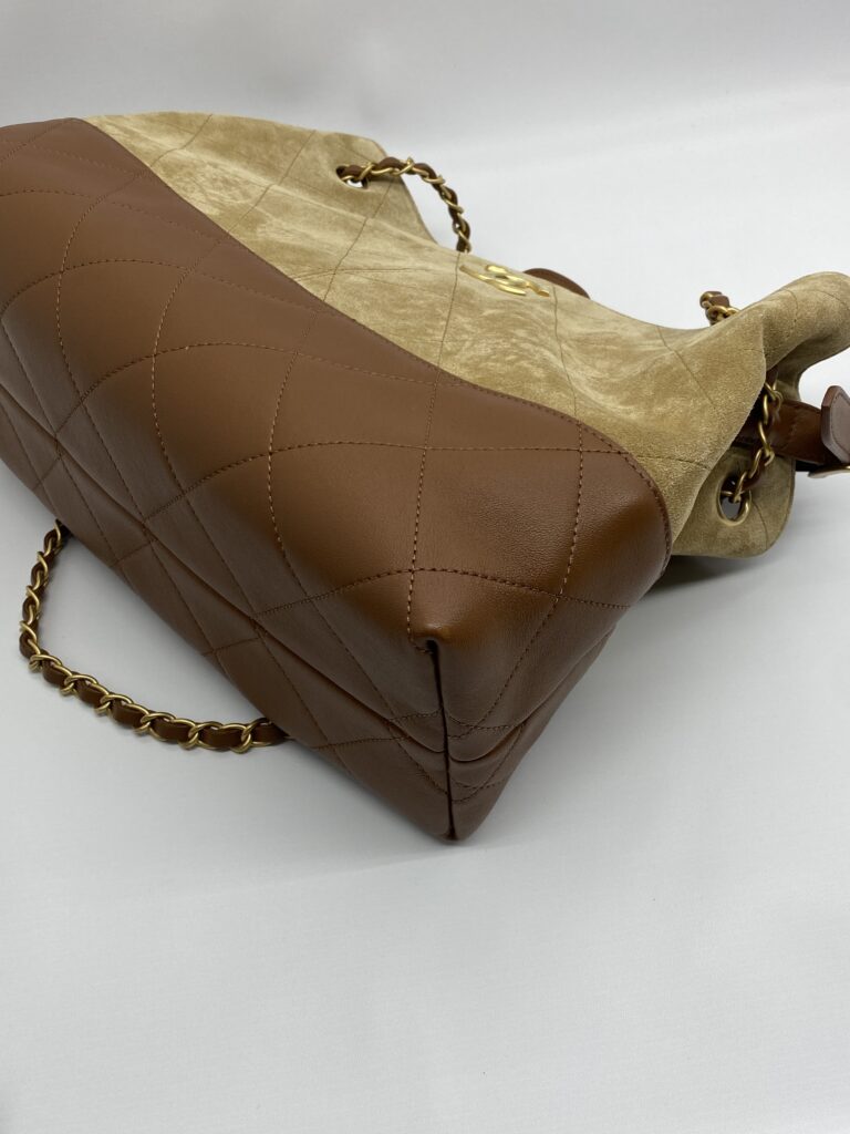 Chanel Small Coco Base Hobo Suede Lambskin Beige/Camel GHW