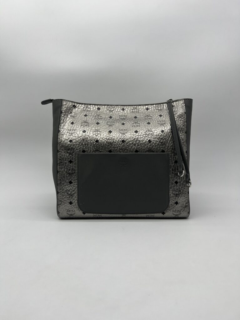 MCM Medium Hobo Metallic Visetos Silver SHW