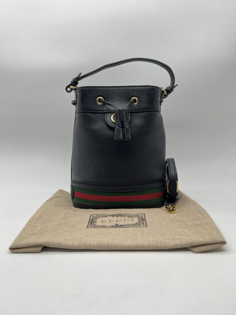 Gucci Ophidia Bucket Leather Black GHW