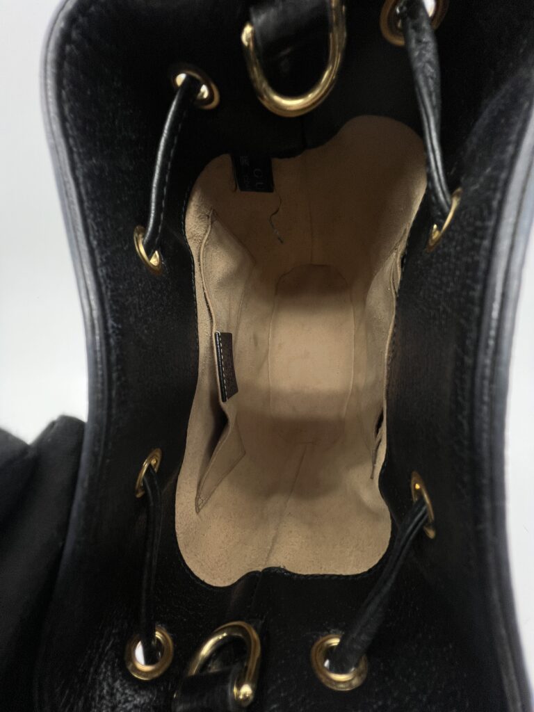 Gucci Ophidia Bucket Leather Black GHW